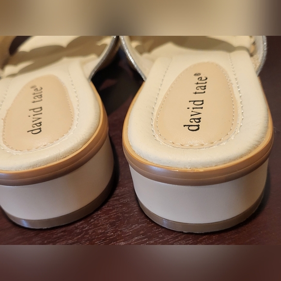 David Tate Thrill Women's Leather Sandal Bone Tan Slip On Slide Size 9 Wide - Picture 6 of 8